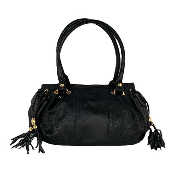 Eberle Fashion Faux Leather Purse with Tassels, Black - Picture 6 of 6